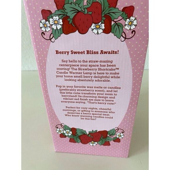 Strawberry Shortcake Candle Warmer Lamp Glass Shade Wood Base W/ Timer VIRAL NEW main image 12